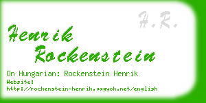 henrik rockenstein business card